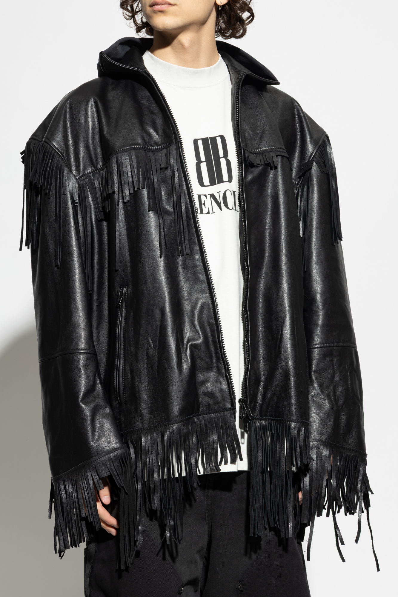 レザージャケット・コート BALENCIAGA BLACK LEATHER COAT BALENCIAGA(バレンシアガ) レザージャケット・コート(レディース
